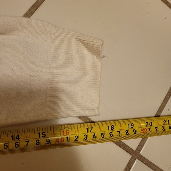 Talbots Lambswool Blend Cable Knit Full Zip Up Front Sweater Cream Womens Size L - Picture 7 of 9